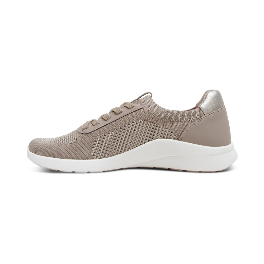 Aetrex Women's Teagan Arch Support Sneakers - Oatmeal | USA 33PXL6Z